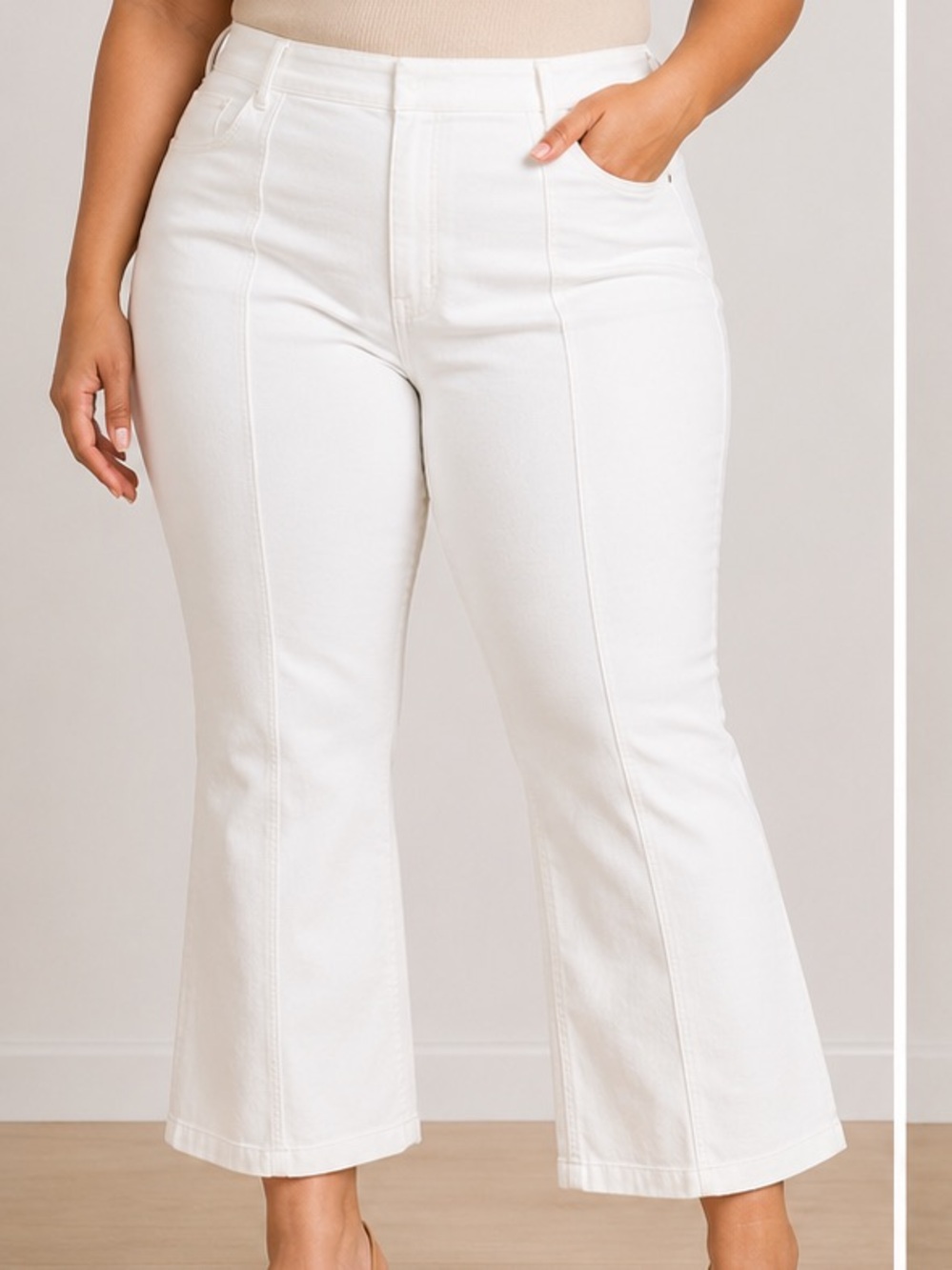 INC International Concepts Crop Jeans sz 4 White Denim NEW #G879 - Picture 2 of 6